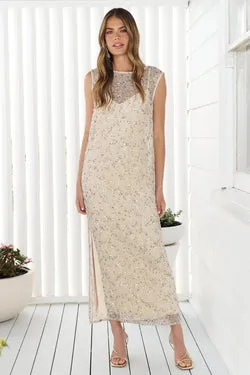 After Hours Sequin Maxi Dress - Cream - FINAL SALE
