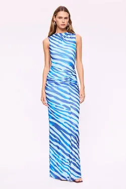 Aleks Zebra Sleeveless Maxi Dress