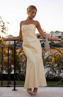 Alexia Yellow Strapless Maxi Dress