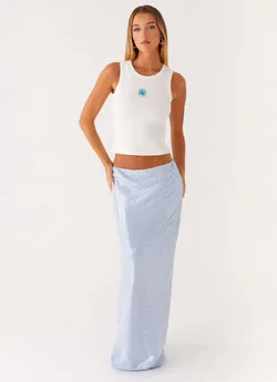 Algorithm Sequin Maxi Skirt - Blue