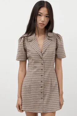 Toast Gingham Button Front Dress