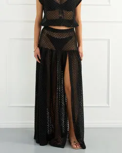 Black Pia Maxi Skirt