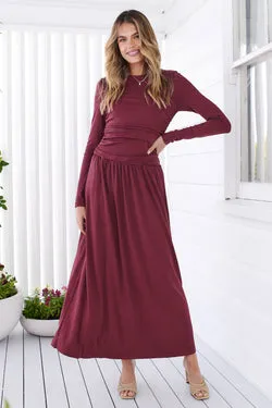 Asha Maxi Dress - Wine - FINAL SALE