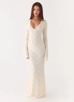 Astoria Long Sleeve Maxi Dress - Ivory