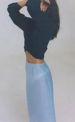Night Out Midi Skirt (Ice Blue)
