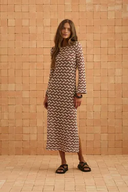 Autumn Dress In Cinnamon Spice
