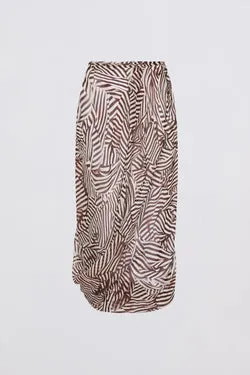 WHIRLPOOL STRIPE SILK RIPPLE SKIRT