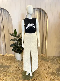 Arcaa Movement Quiltes 'Sia' Skirt in Cream - Size Small (8/10)
