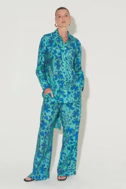 Barclay Shirt Aqua Leaf