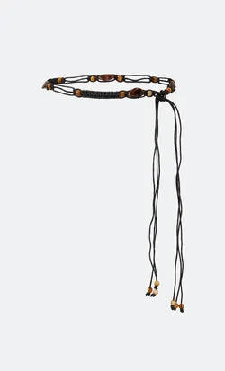 EMBER CROCHET BELT - BLACK/CHOCOLATE