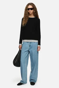 Amber Layered Sweater Black