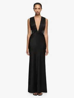 MELODY V MAXI DRESS  - BLACK