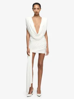 ARIANNA COWL MINI DRESS - IVORY