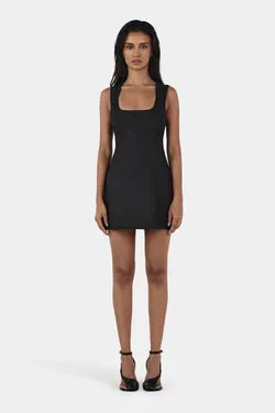 Bonython Linen Mini Dress Black