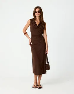 Brooke Midi Dress (Chocolate)