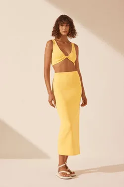 BASIC TWIST FRONT BRALETTE - LEMON