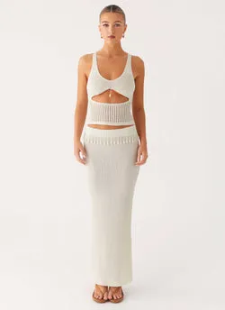 Basilia Maxi Skirt - Off White