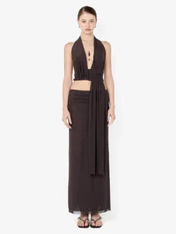 EVA MAXI SKIRT - DARK CHOCOLATE