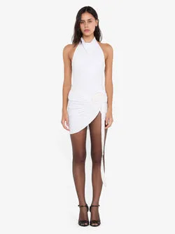 VIOLA SPIRAL MINI DRESS - WHITE