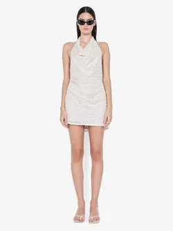 EDITH HALTER MINI DRESS - BUTTERCREAM