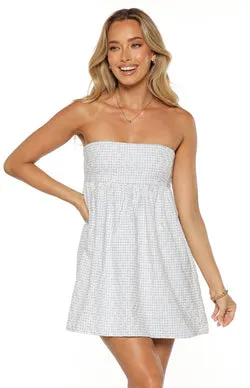 Berrie Blue Strapless Mini Dress