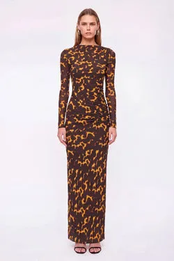 Biba Long Sleeve Ruched Maxi Dress