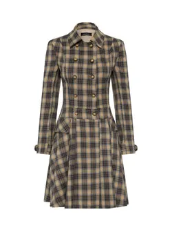 Blair Pleated Coat Dress -  Chocolate or Blue