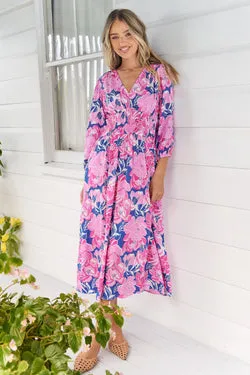 Bloom Midi Dress - Pink/Blue