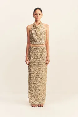 BRIA MAXI SKIRT - GOLD