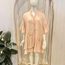 Morton Mac Tilda Dress in Blush - Size 12-14