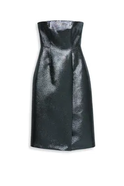 TINSEL STRAPLESS DRESS