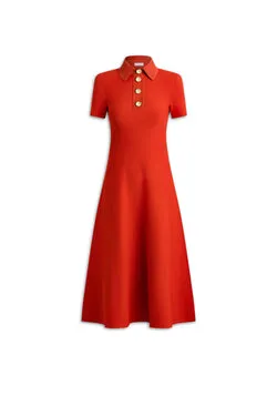 CREPE KNIT POPPY SHIRT DRESS