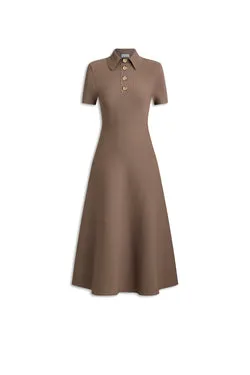 CREPE KNIT POPPY SHIRT DRESS