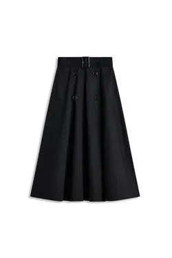 COTTON SATEEN TRENCH SKIRT