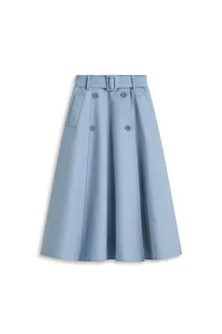 DOUBLE COTTON TRENCH SKIRT