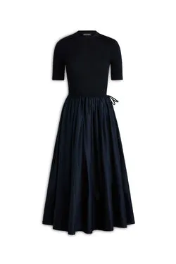 POLISHED VOILE SWEATER DRESS