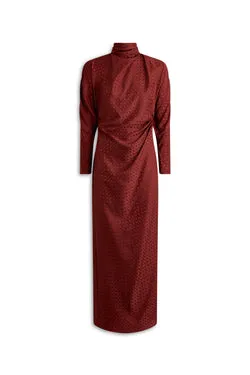 SILK POPPY JACQUARD DRESS