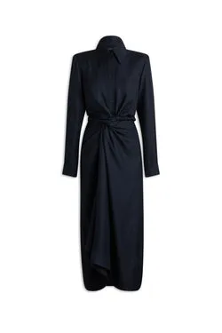 SILK CHAIN JACQUARD TURBAN DRESS