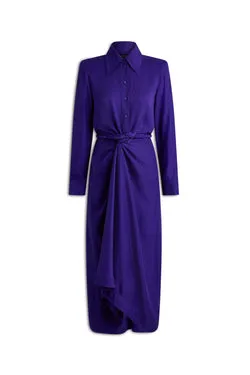 SILK CHAIN JACQUARD TURBAN DRESS