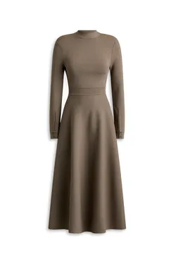 CREPE KNIT WRAP BACK DRESS