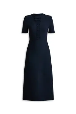 CREPE KNIT BOW DRESS