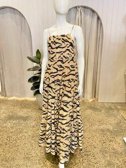 AJE Zebra Tired Maxi Dress - Size 6