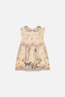 KIDS SHIRRED MINI DRESS WITH COLLAR 4-10 ADORNED IN ANTIQUITY
