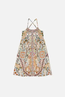 KIDS STRAPPY MIDI DRESS WITH CROCHET PKTS 12-14 IN HONOUR OF HEIRLOOMS