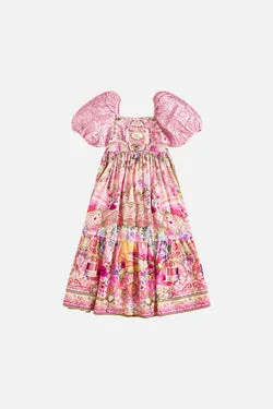 KIDS MIDI DRESS WITH PUFF SLEEVE 4-10 TOTALLY OZMOPOLITAN