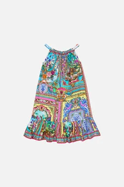 KIDS DRAWSTRING MAXI DRESS W FRILL HEM 4-10 SPIRIT OF SANTA MARIA