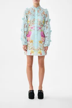 LACE SLEEVE MINI DRESS BAZAAR BLOOMS