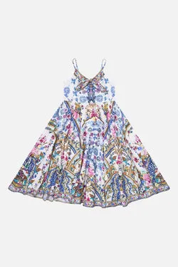 KIDS STRAPPY MAXI DRESS WITH TIE FRONT ALL ABOUT THAT LACE