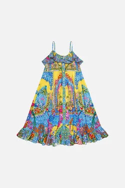 KIDS STRAPPY BUTTON THROUGH FRILL MAXI DRESS SULTANAHMET SUMMER