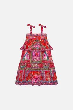 KIDS TIERED MAXI DRESS WITH BOW STRAPS HEIRLOOM EMPIRE